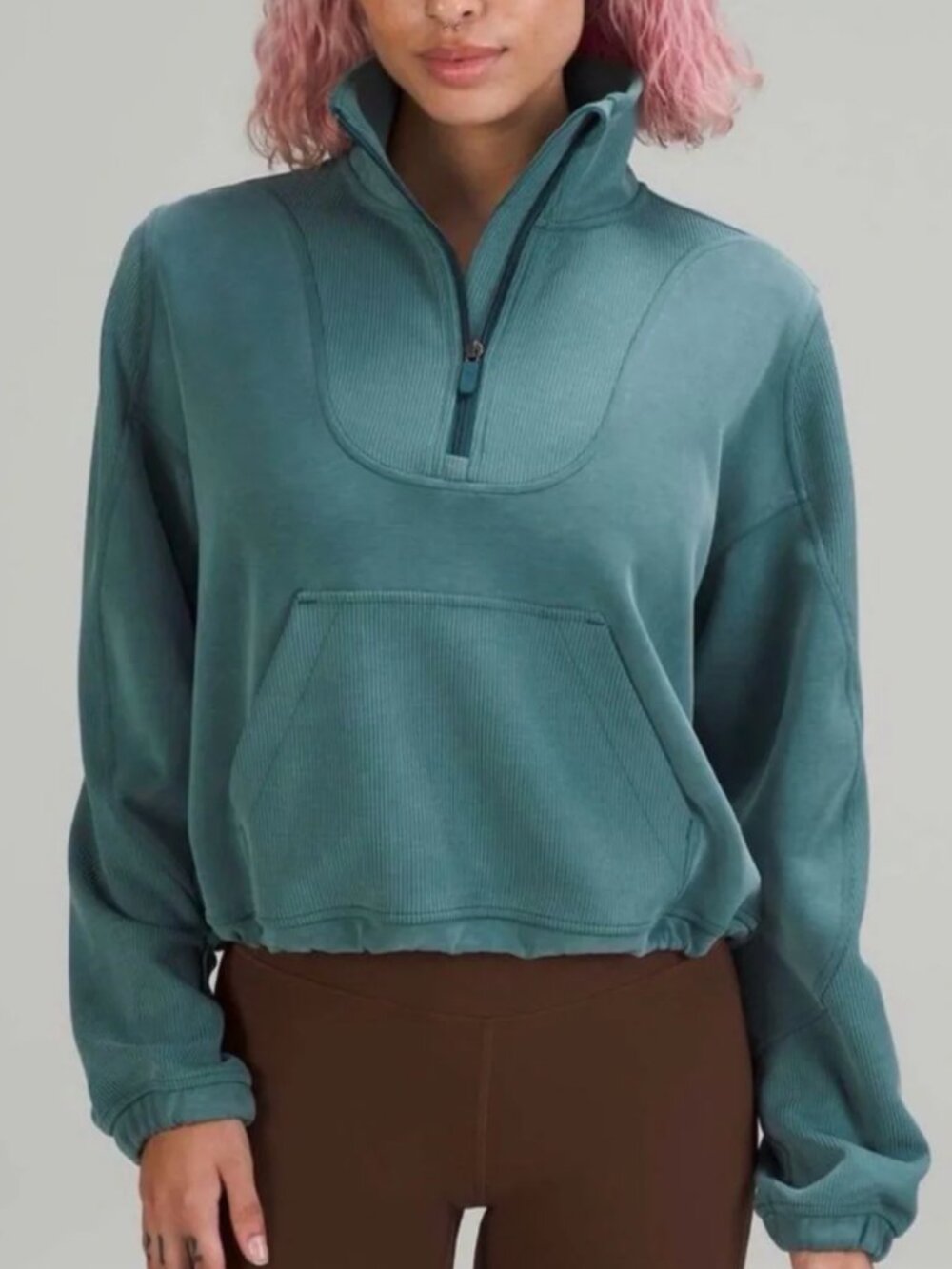 Lululemon Ribbed Cropped Softstreme Half Zip